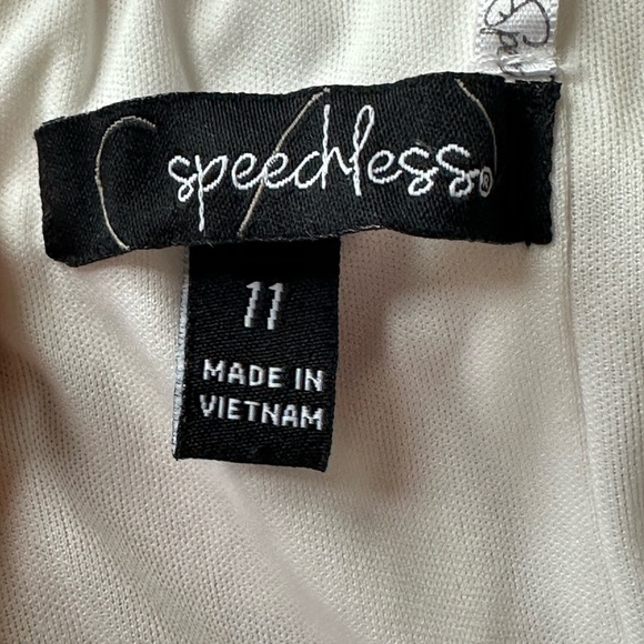 Speechless Blush and IvoryFloral  Strapless High-Low Dress for Weddings - Picture 4 of 6